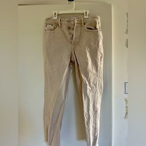 Zara wide leg tan cargo material pants